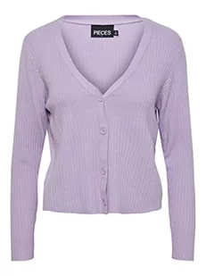PIECES Damska kurtka PCCRISTA LS Knit Cardigan NOOS BC, różowa (Purple Rose), M - Kurtki damskie - miniaturka - grafika 1