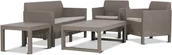 Meble ogrodowe - KETER Zestaw mebli ogrodowych Orlando Set cappuccino dla 4 osób ze stolikiem i stołem Lyon - miniaturka - grafika 1