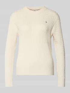 Sweter o kroju regular fit z czystej bawełny - Swetry damskie - miniaturka - grafika 1