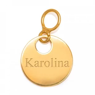 Murrano Srebrna Zawieszka 925 Złocona do Bransoletki Kółeczko Grawer YZ-055 - Zawieszki - miniaturka - grafika 1
