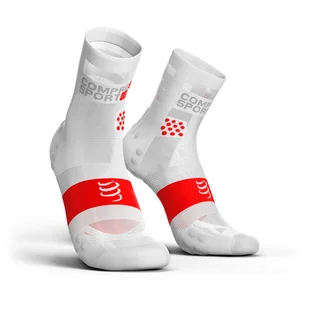 COMPRESSPORT skarpetki biegowe ProRacing Socks V3.0 ULTRALIGHT Run Hi białe - Skarpetki sportowe męskie - miniaturka - grafika 1