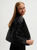 Kurtki damskie - Pikowana kurtka czarna - miniaturka - grafika 1
