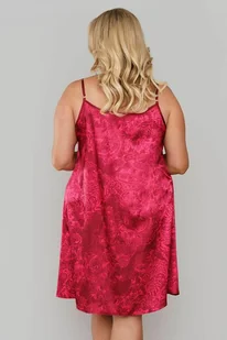 Satynowa koszulka Impresja czerwona. M - Bielizna nocna - miniaturka - grafika 3