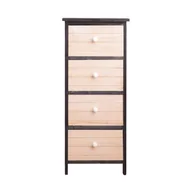 Szafki nocne - Rebecca Mobili Komoda Decape, drewniana szafka nocna, 4 szuflady, szaro-biały, styl vintage, hol wejściowy, salon - miniaturka - grafika 1