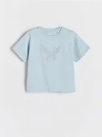 Koszulki dla dziewczynek - Reserved - T-shirt z aplikacją - jasnoniebieski - miniaturka - grafika 1
