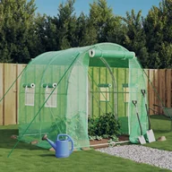 Szklarnie ogrodowe - vidaXL Szklarnia ze stalową ramą, zielona, 4 m², 2x2x2 m - miniaturka - grafika 1