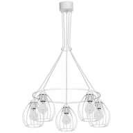 Lampy sufitowe - Decoland Żyrandol na drutu STAR 5xE27/60W/230V biały - miniaturka - grafika 1