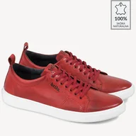 Półbuty męskie - BRILU półbuty Clark czerwone - miniaturka - grafika 1