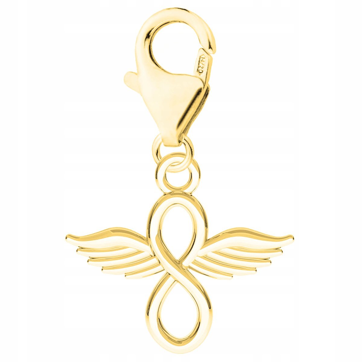 Złota Zawieszka Skrzydła z Nieskończonością Ósemka Infinity SREBRO 925