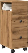 Szafki łazienkowe - vidaXL Wąska szafka łazienkowa na kółkach, dąb artisian - miniaturka - grafika 1