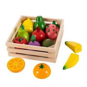 Zabawki AGD - EcoToys Drewniane owoce do krojenia na magnes - miniaturka - grafika 1