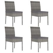 Fotele i krzesła ogrodowe - vidaXL Krzesła ogrodowe, 4 szt., polirattan, szare - miniaturka - grafika 1