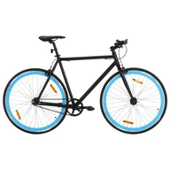 Rowery - vidaXL Rower single speed,czarno-niebieski, 700c, 59 cm - miniaturka - grafika 1