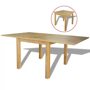 vidaXL Rozkładany stół z drewna dębowego, 170x85x75 cm - Stoły - miniaturka - grafika 1