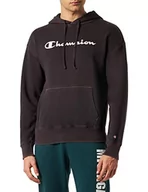 Bluzy męskie - Champion Męska bluza z kapturem Legacy Old School Logo, czarna, XL - miniaturka - grafika 1