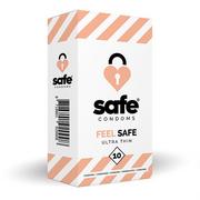 Prezerwatywy - Safe Prezerwatywy ultra cienkie - Safe Feel Safe Condoms Ultra-Thin 10 szt SJ001A - miniaturka - grafika 1