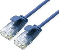 Kable miedziane - Roline Kabel krosowy ROLINE GREEN UTP Cat.6A Class EA, LSOH, bardzo cienki, niebieski, 5 m - miniaturka - grafika 1