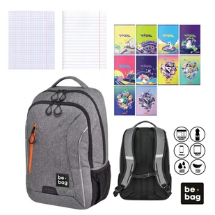 Plecak be.bag +10 zeszytów A5 60-kartkowych HERLITZ - Plecaki szkolne i tornistry - miniaturka - grafika 1