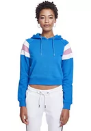 Bluzy damskie - Urban Classics Damska bluza z kapturem w paski, wielokolorowy (Brightblue/White/Cool Pink 01559), XL - miniaturka - grafika 1