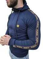 Bluzy męskie - Bluza rozpinana granatowa z kapturem męska Furia - miniaturka - grafika 1