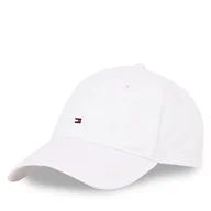 Czapki damskie - Czapka z daszkiem Tommy Hilfiger Essential Flag Soft Cap AW0AW17131 Biały - miniaturka - grafika 1