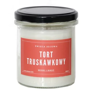 Świece - Świeca sojowa TORT TRUSKAWKOWY - aromatyczna ręcznie robiona naturalna świeca zapachowa w słoiczku 300ml - grafika 1