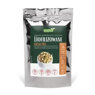 Liofilizowane Suszone Mrozem Kiełki Mix 50G Fasola Mung Soczewica Zielona Brązowa Uniflora - Ziarna i nasiona roślin strączkowych - miniaturka - grafika 1
