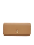 Portfele - Tommy Hilfiger Duży Portfel Damski Th Legacy Flap Lrg Wallet AW0AW17267 Brązowy - miniaturka - grafika 1