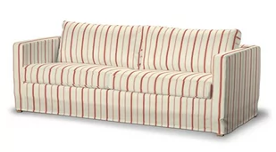 Dekoria pl Pokrowiec na sofę Karlstad 3-osobową nierozkładaną długi ecru tło czerwone paski 204 x 89 x 66 cm Avinon - Pokrowce na meble - miniaturka - grafika 1