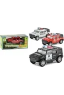 Samochody i pojazdy dla dzieci - Radiowóz metalowy terenowy z napędem 1:32 MIX Merkpol - miniaturka - grafika 1