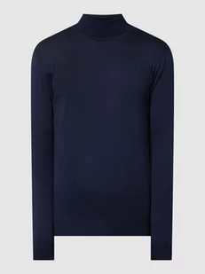 Sweter z dzianiny z detalem z logo - Swetry męskie Sweter z dzianiny z detalem z logo - Swetry męskie - miniaturka - grafika 1