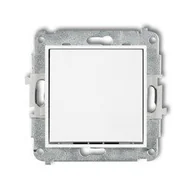 Gniazdka elektryczne - Mechanizm łącznika zwiernego, jednobiegunowego (jeden klawisz, bez piktogramu) biały MWP-4.1 Karlik Mini - miniaturka - grafika 1