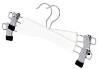 Wieszaki do szafy - Zestaw Białych Solidnych Wieszaków Na Spódnicę H2-F86 - miniaturka - grafika 1