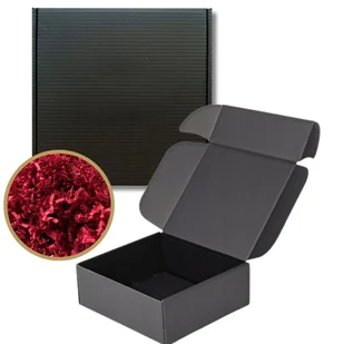 PUDEŁKO PREZENTOWE KARTON OZDOBNY NA PREZENT Czarne 32x32x10 cm - Zestawy upominkowe - miniaturka - grafika 1