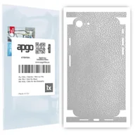 Szkła hartowane na telefon - Folia naklejka skórka strukturalna na TYŁ+BOKI do Apple iPhone SE (2020) -  Skóra Srebrna - apgo SKINS - miniaturka - grafika 1