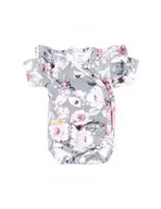 Body dla niemowląt - Baby in world Body niemowlęce z krótkim rękawem bawełniane Grey roses, Rozmiar: 68/74 - miniaturka - grafika 1