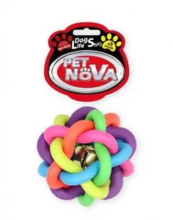 PET NOVA Pet Nova Piłka pleciona BellBall o aromacie wołowiny kolorowa [rozmiar XL] 10,5cm PPTN005 - Zabawki dla psów - miniaturka - grafika 1