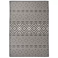 Dywany zewnętrzne - vidaXL Dywan zewnętrzny o płaskim splocie, 140x200 cm, czarne pasy - miniaturka - grafika 1