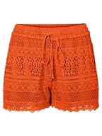 Spodenki damskie - VERO MODA Damskie szorty VMHONEY LACE WVN, Scarlet Ibis, S, Scarlet Ibis, S - miniaturka - grafika 1
