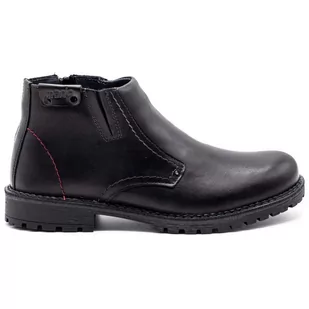 Śniegowce skórzane 815 czarne lico - Buty Olivier - Buty zimowe męskie - miniaturka - grafika 1