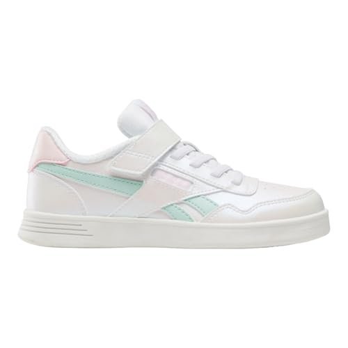 Reebok Court Advance Elastic LACE & TOP Strap Sneakers, FTWRWHITE/GLITCHAQUA/Frostberry, 32,5 EU, Ftwrwhite Glitchaqua Frostedberry, 32.5 EU