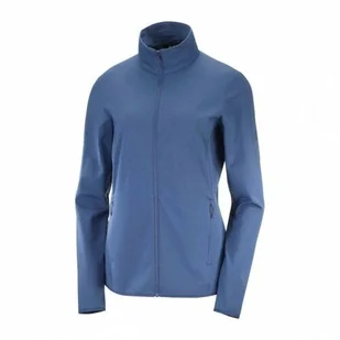 Bluza Salomon Outrack Full Zip Mid W Dark Denim - Bluzy sportowe męskie - miniaturka - grafika 1