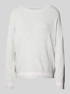 Sweter z dzianiny o kroju oversized z dekoltem w łódkę - Swetry damskie - miniaturka - grafika 1