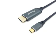Adaptery i przejściówki - Equip 133416 adapter kablowy 2 m USB Type-C HDMI Typu A (Standard) Szary, Czarny - miniaturka - grafika 1