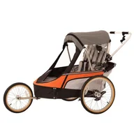 Przyczepki rowerowe - Przyczepka rowerowa WIKE Premium Double 3w1 orange-gray - miniaturka - grafika 1