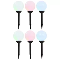Lampy ogrodowe - vidaXL Lampy solarne do ogrodu, 6 szt., LED, kuliste, 20 cm, RGB - miniaturka - grafika 1