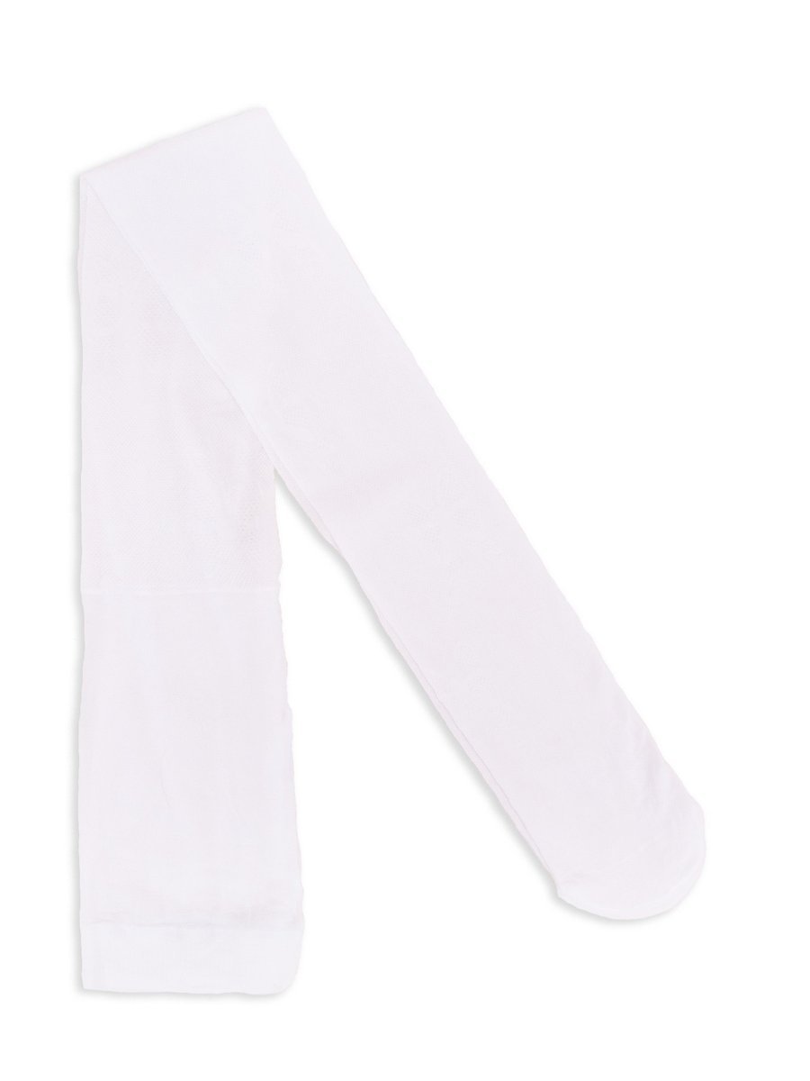 Rajstopy dziecięce, mikrofibra komunijne, białe, wzór kokardka 30 DEN, 140-146
