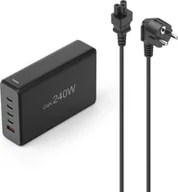 Zasilacze do laptopów - Hama stacja ładująca o mocy 240w,4x usb-c, 1x usb-a, czarna 201977 - miniaturka - grafika 1