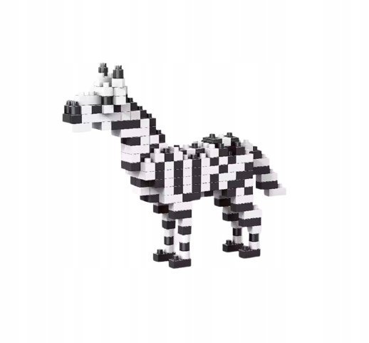 Klocki z Zebrą 3D Urocza Zebra z Klocków Safari Zwierzę Prezent