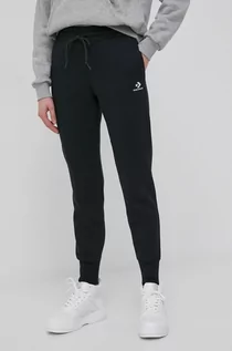 Spodnie damskie - Converse spodnie damskie kolor czarny gładkie - grafika 1